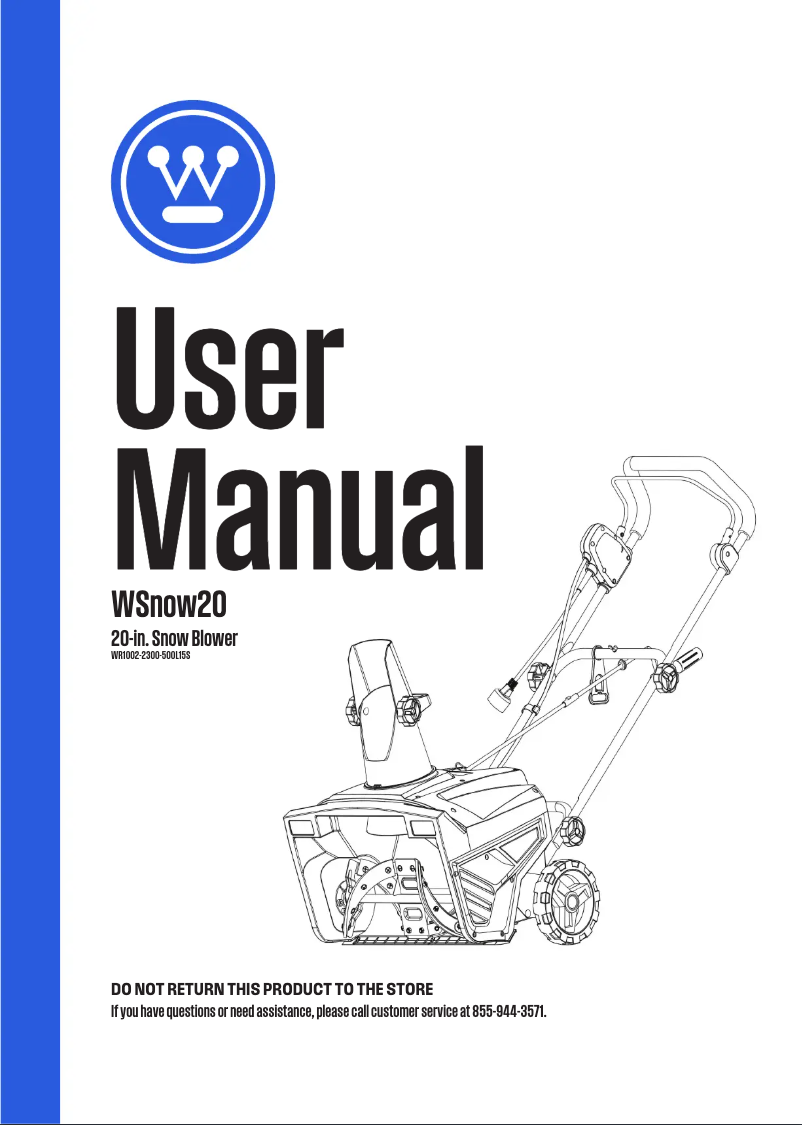 Image de la première page du manuel de l'appareil WSnow20