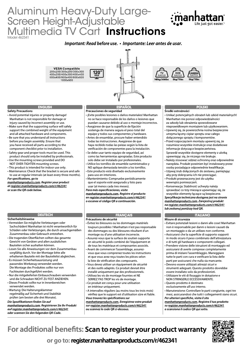 Image de la première page du manuel de l'appareil 462341