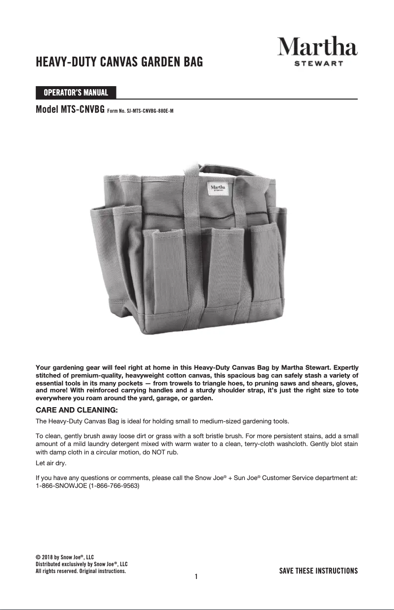 Page n°1 - Manuel utilisateur Martha Stewart MTS-CNVBG