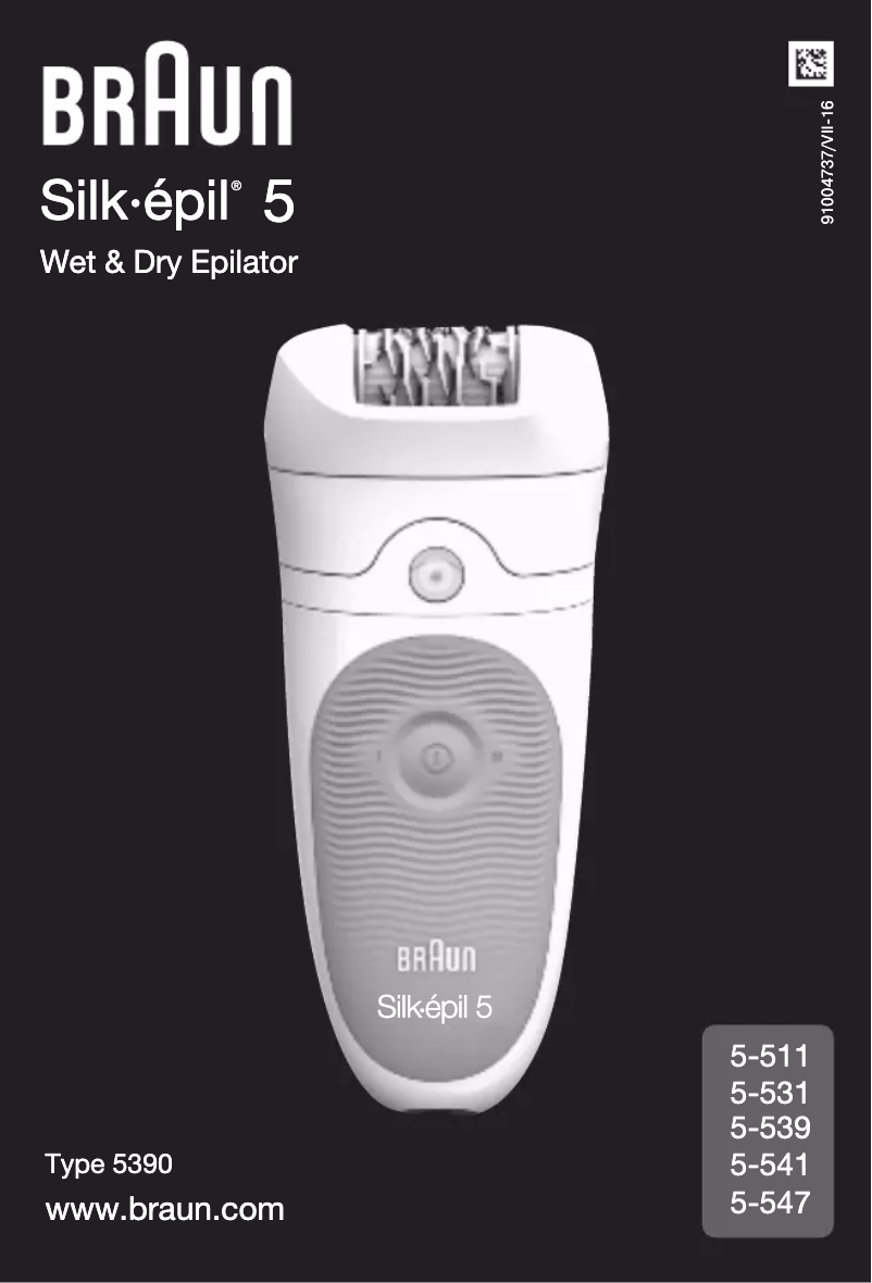 Image de la première page du manuel de l'appareil Silk-épil 5 5-895