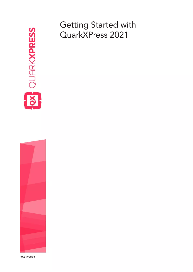 Image de la première page du manuel de l'appareil QuarkXPress 2021