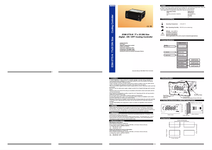Page 1 de la notice Manuel utilisateur Emko ESM-3770-N