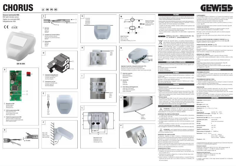 Page 1 de la notice Manuel utilisateur Gewiss GW90884