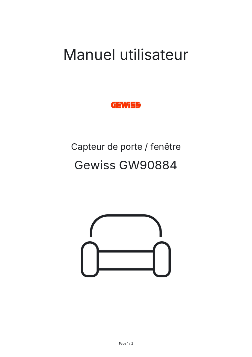 Page n°1 - Manuel utilisateur Gewiss GW90884