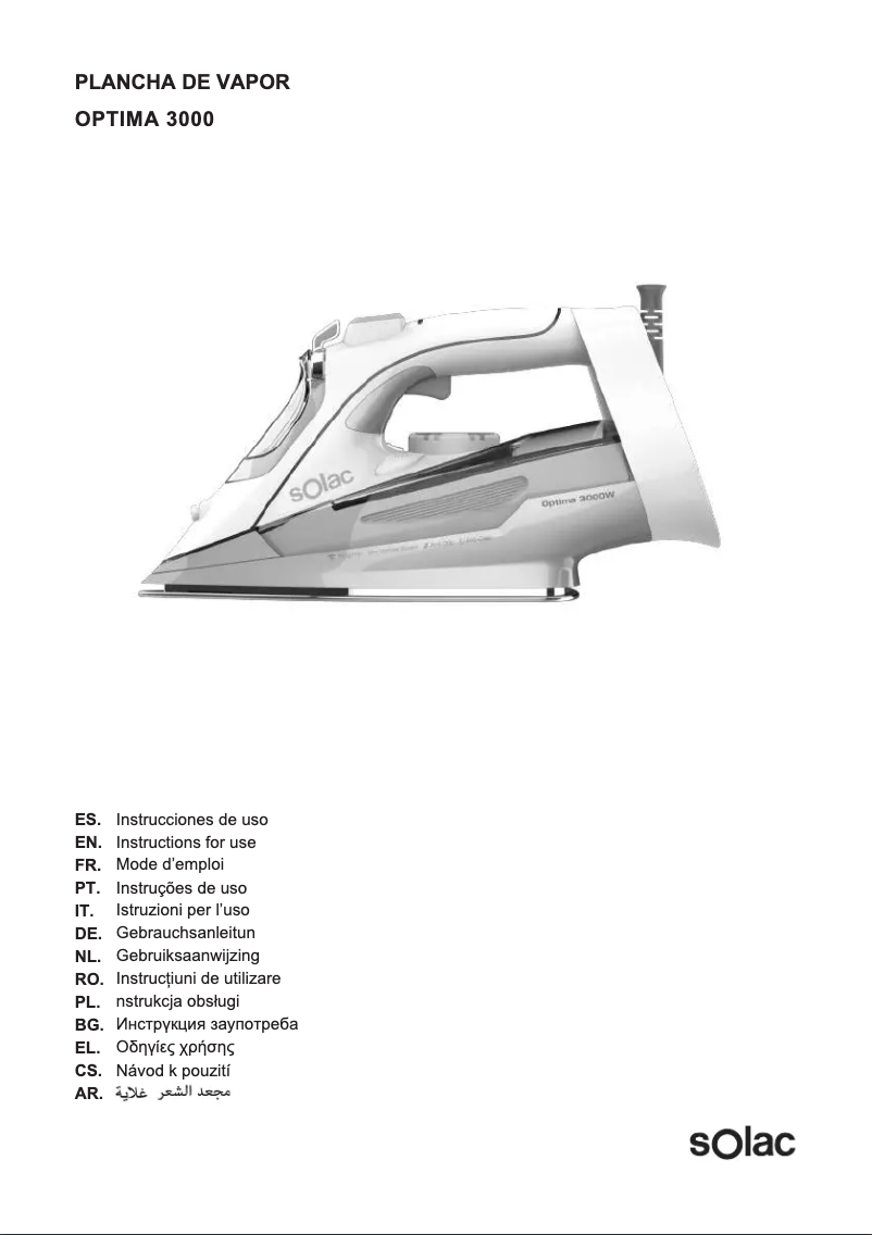 Page n°1 - Manuel utilisateur Solac Optima 3000 SV2030