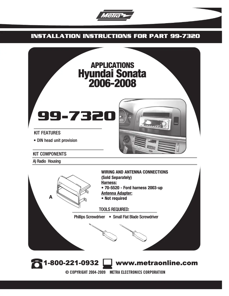 Página 1 del manual Manual de instrucciones Metra 99-7320