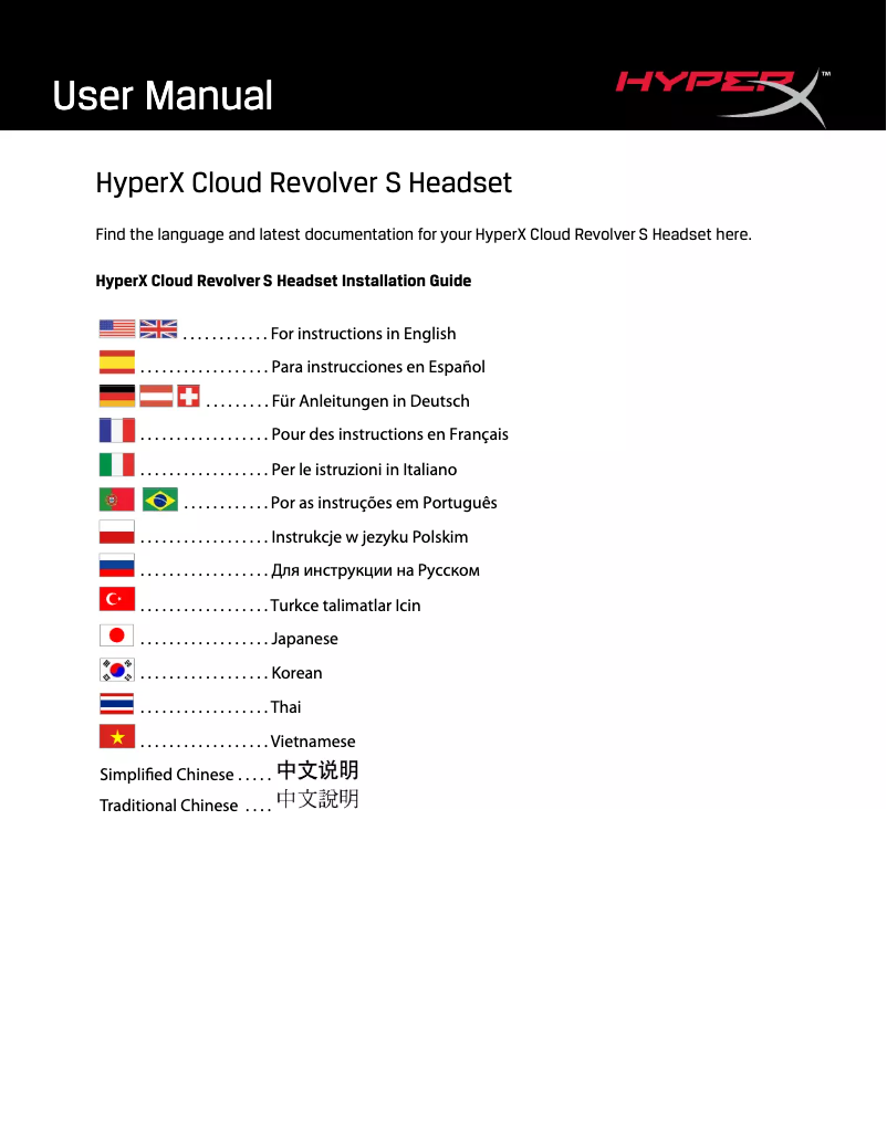 Página 1 del manual Manual de usuario Kingston HyperX Cloud Revolver S