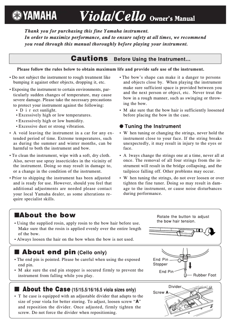Page n°1 - Manuel utilisateur Yamaha AVC5 S