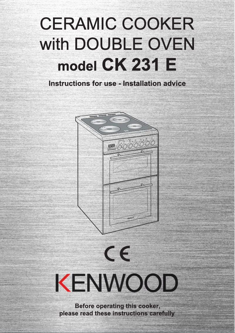 Page 1 de la notice Manuel utilisateur Kenwood CK 231 E