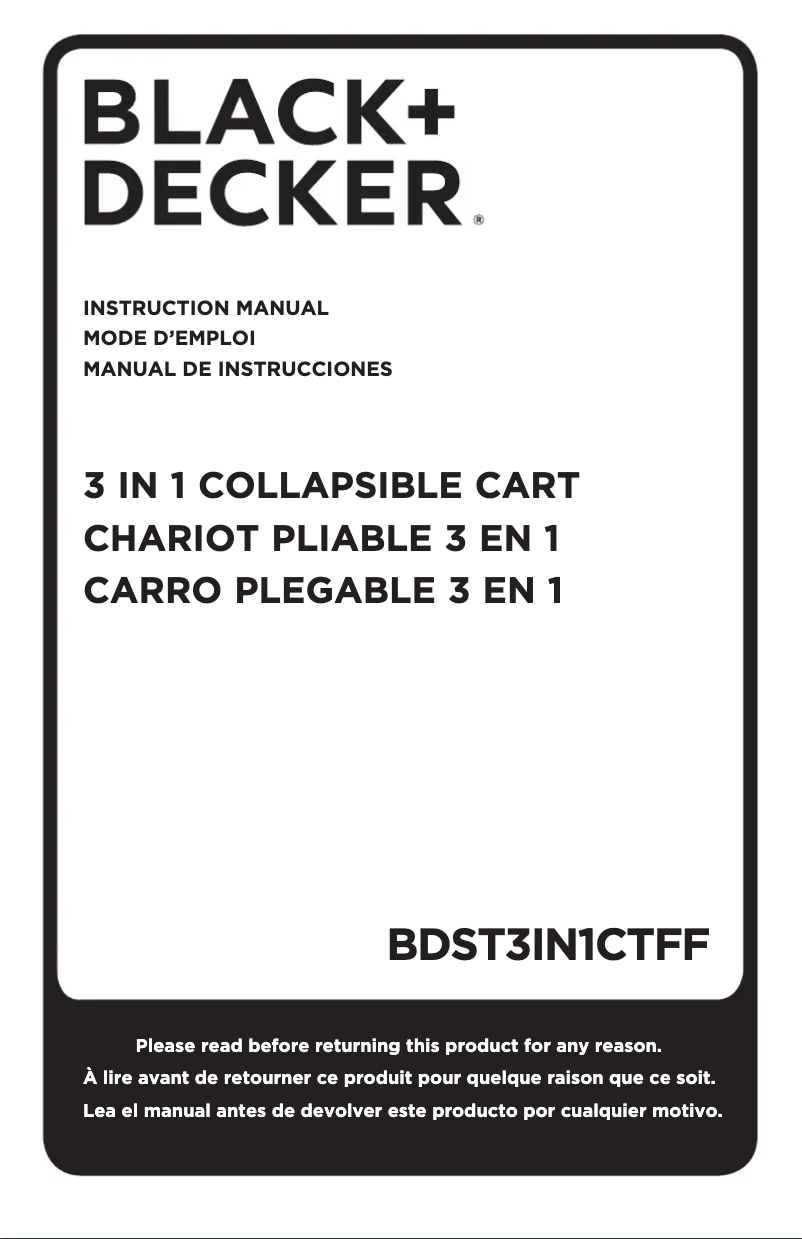 Página 1 del manual Manual de usuario Black & Decker BDST3IN1CTFF