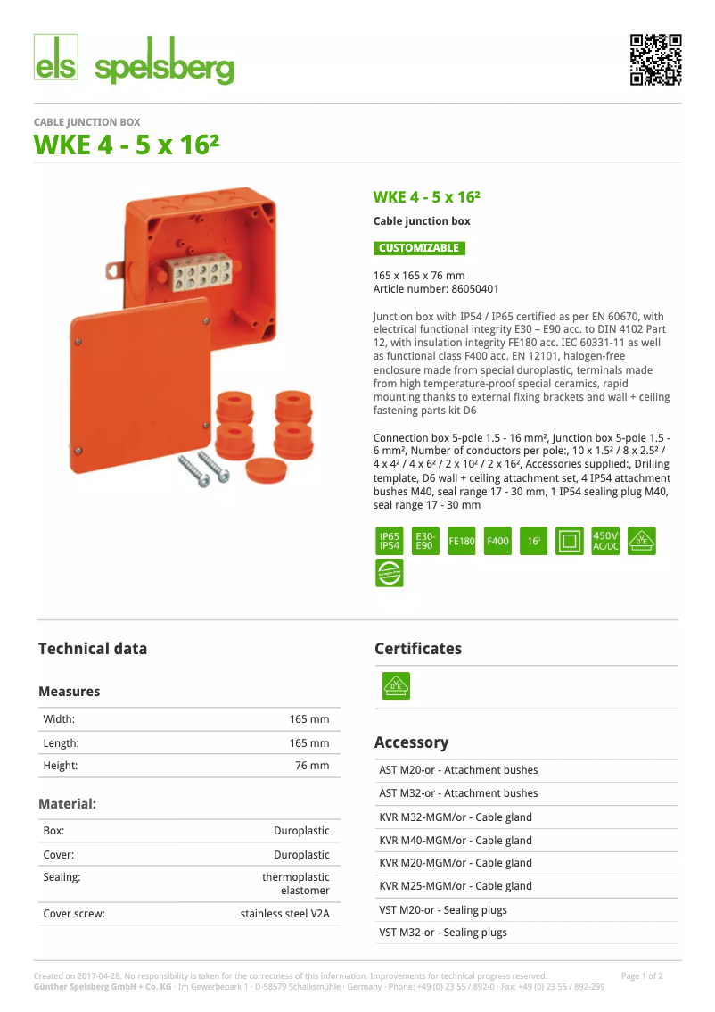 Image de la première page du manuel de l'appareil WKE 4 - 5 x 16²