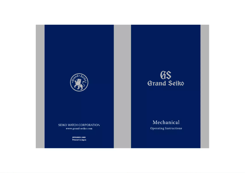 Page n°1 - Manuel utilisateur Grand Seiko 9S25