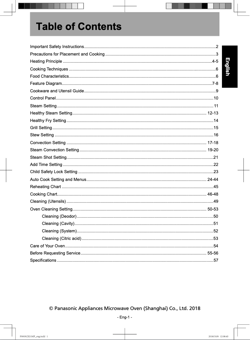 Page 1 de la notice Manuel utilisateur Panasonic NU-SC300B