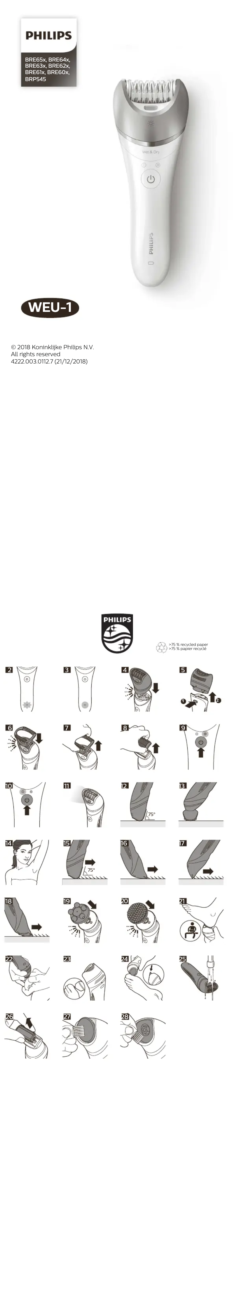 Page 1 de la notice Manuel utilisateur Philips Satinelle Advanced BRE611