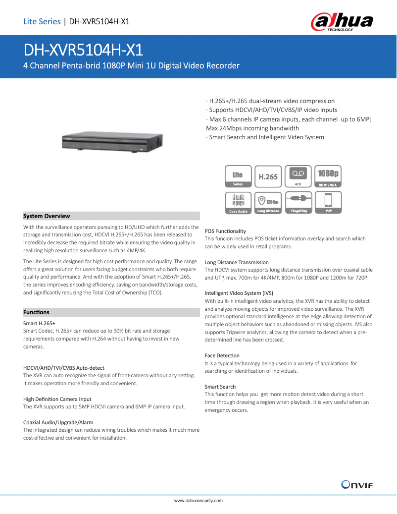 Image de la première page du manuel de l'appareil XVR5104H-X1