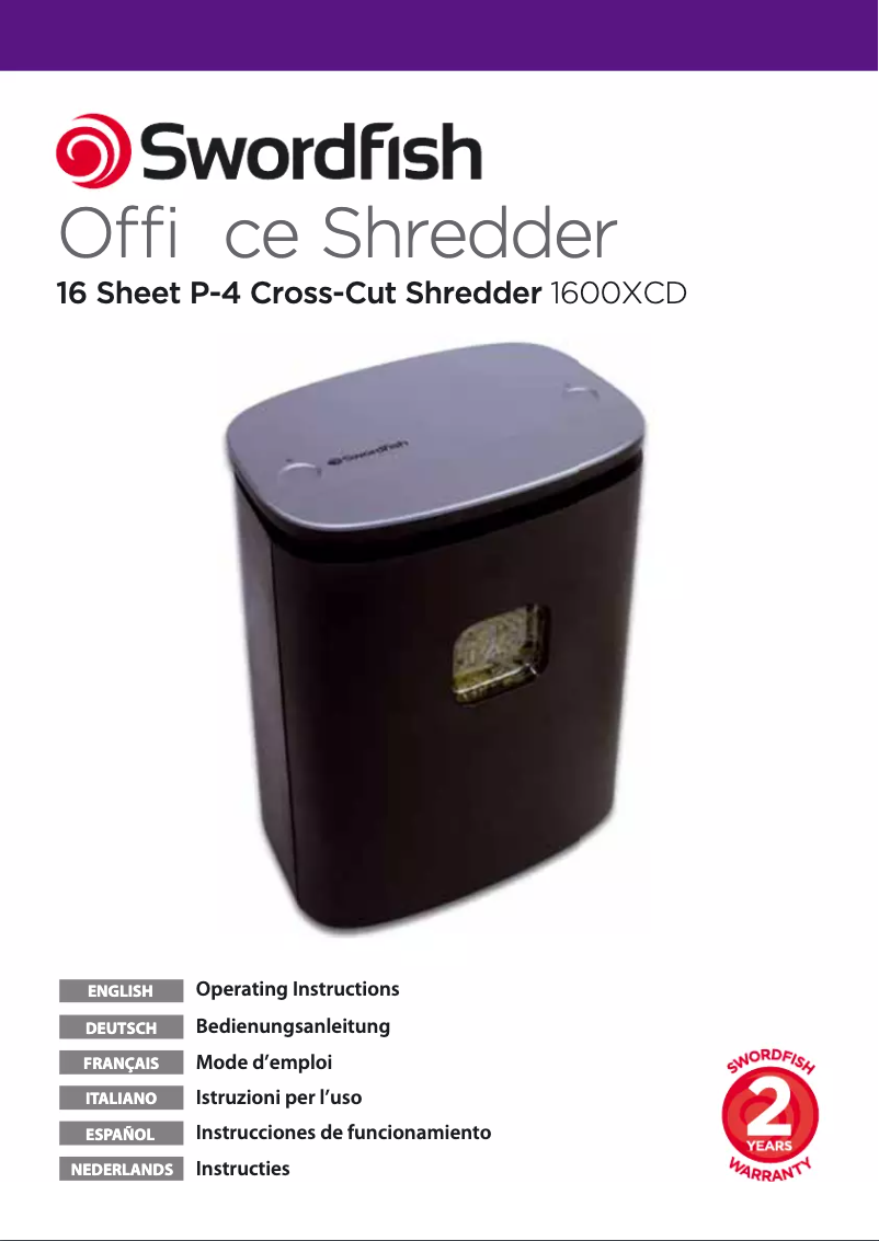 Page n°1 - Manuel utilisateur Swordfish 1600XCD
