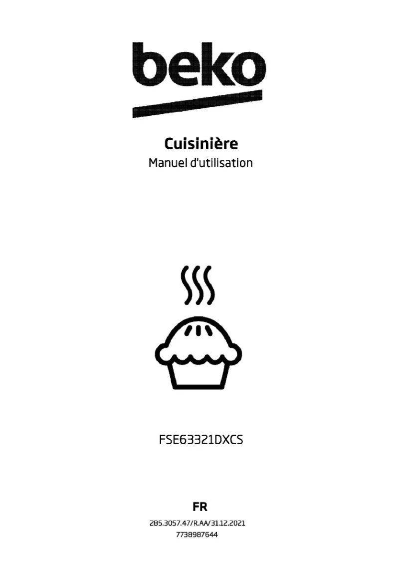 Page 1 de la notice Manuel utilisateur Beko FSE63321DXCS
