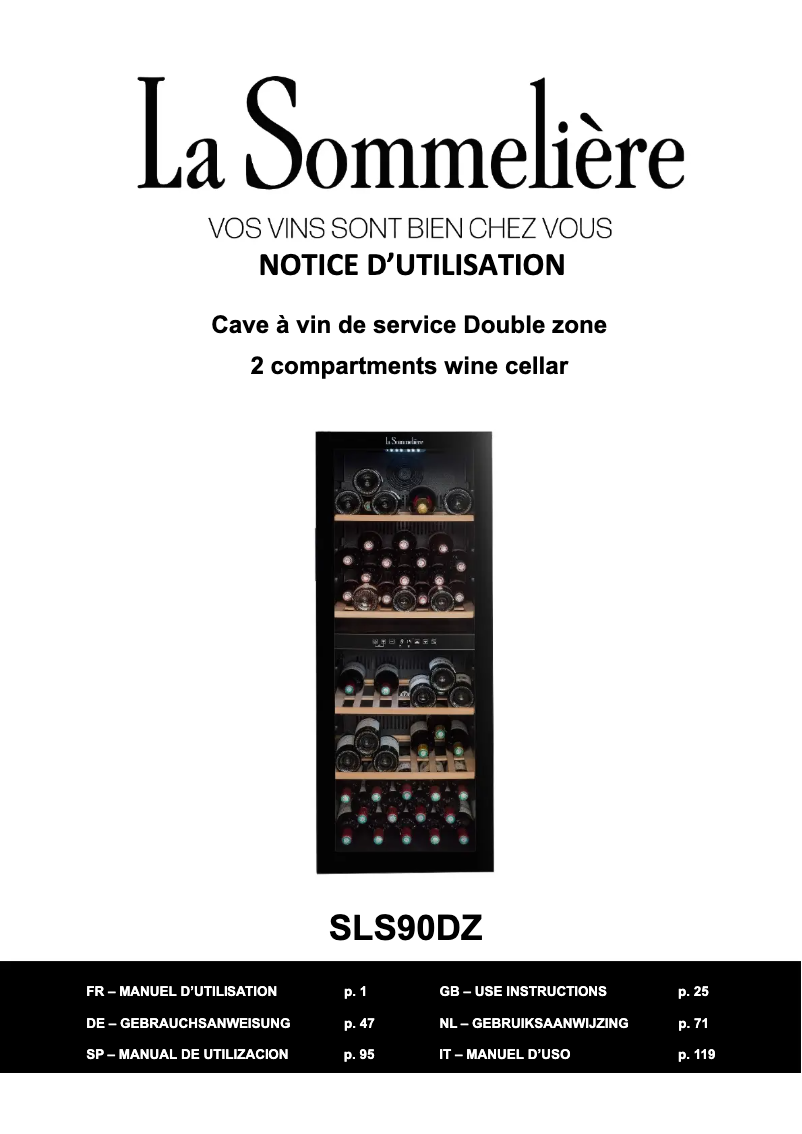 Página 1 del manual Manual de usuario La Sommelière SLS90DZ