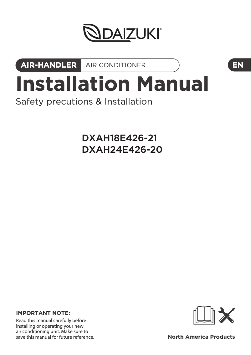 Image de la première page du manuel de l'appareil DXAH24E426-20