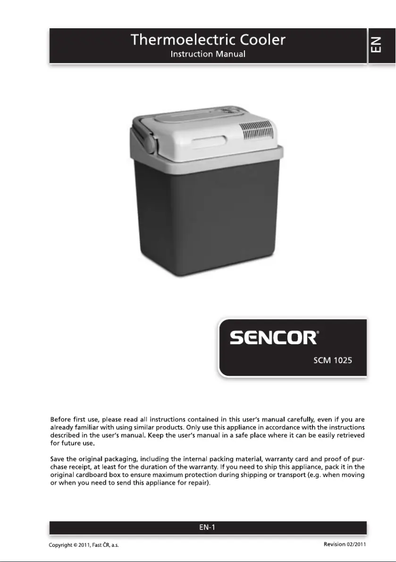 Page n°1 - Manuel utilisateur Sencor SCM 1025