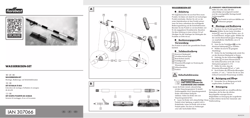 Page 1 de la notice Manuel utilisateur Florabest HG00296