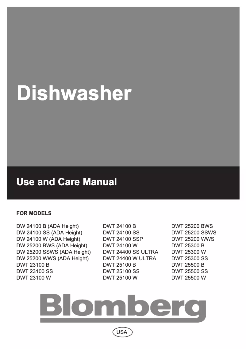 Page n°1 - Manuel utilisateur Blomberg DWT 23100 W