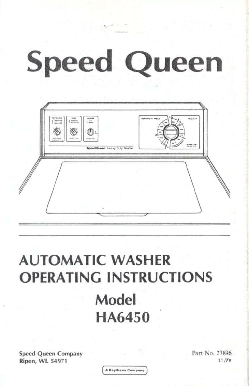 Página 1 del manual Manual de usuario Speed Queen HA6450