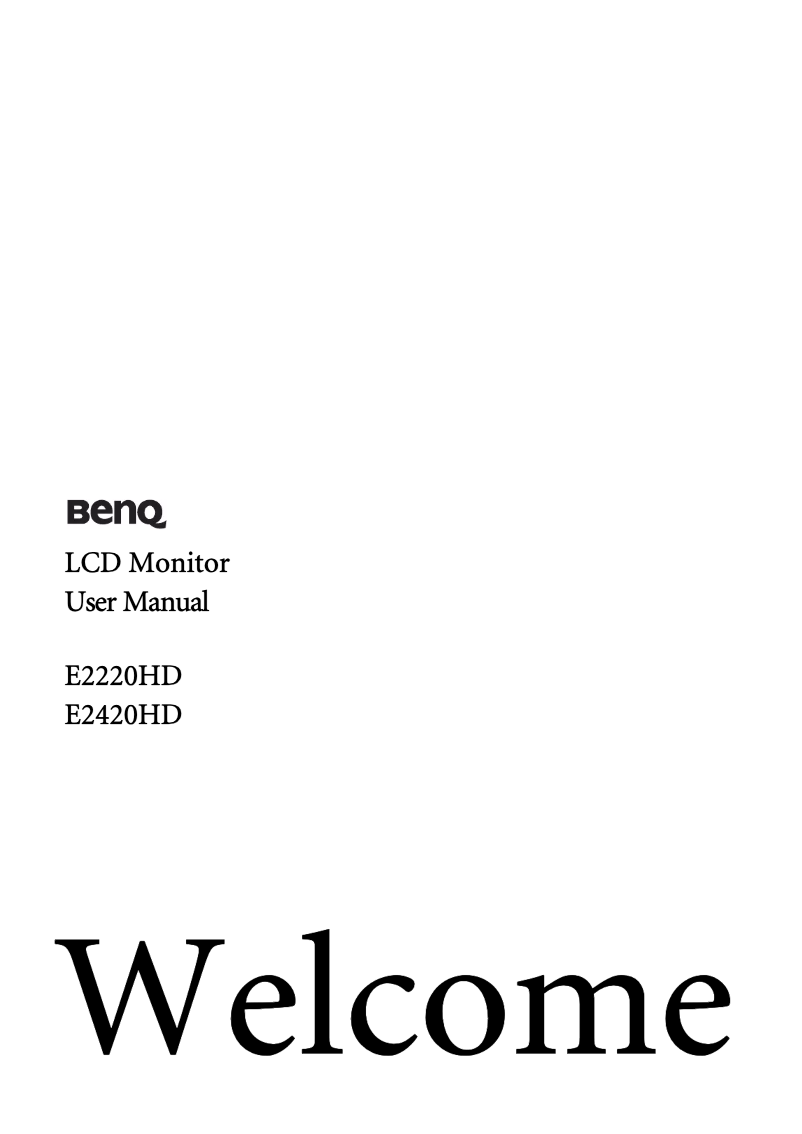 Page 1 de la notice Manuel utilisateur BenQ E2420HD