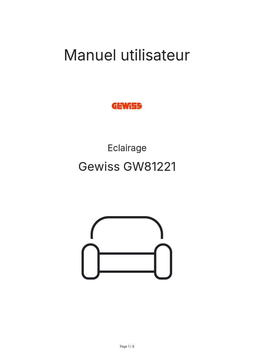 Page n°1 - Manuel utilisateur Gewiss GW81221