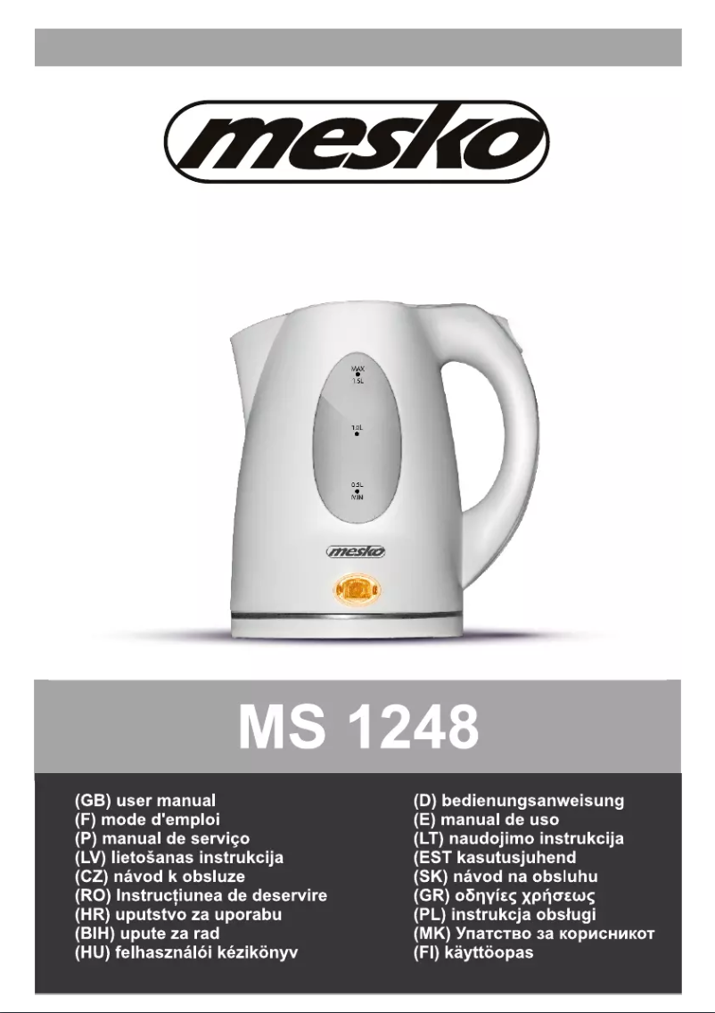 Page 1 de la notice Manuel utilisateur Mesko MS 1248