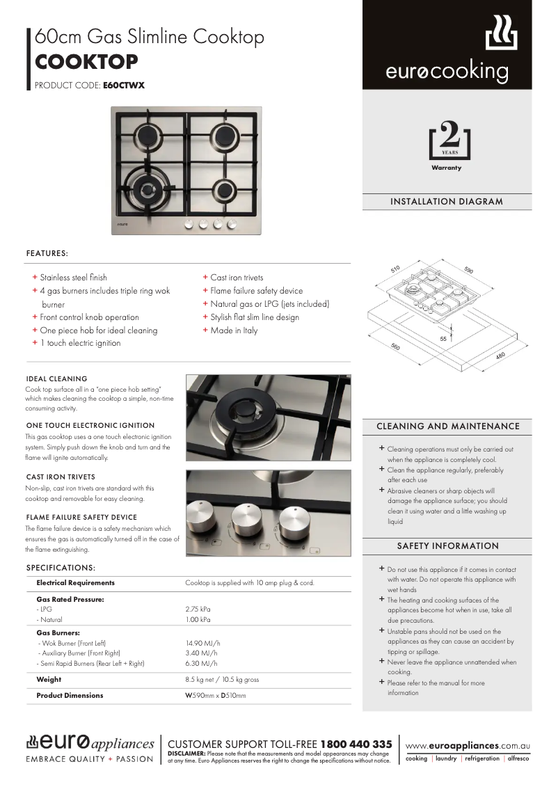 Image de la première page du manuel de l'appareil E60CTWX