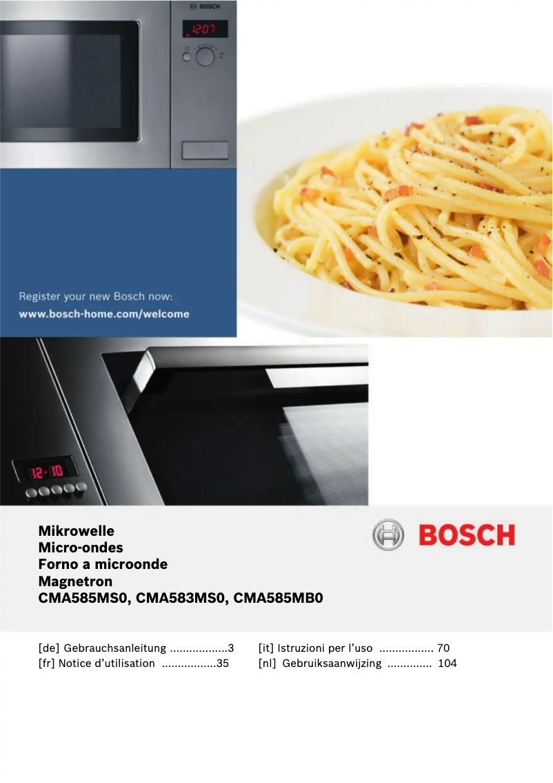 Page 1 de la notice Manuel utilisateur Bosch CMA585MS0