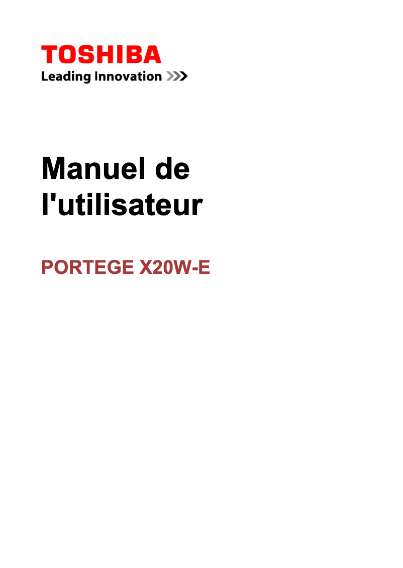 Image de la première page du manuel de l'appareil Portégé X20W-E