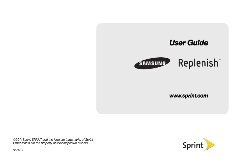 Page n°1 - Manuel utilisateur Samsung Replenish