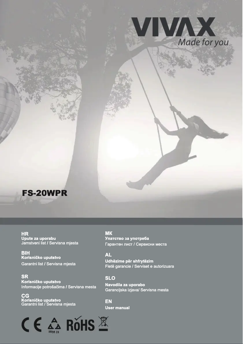 Page 1 de la notice Manuel utilisateur Vivax FS-20WPR