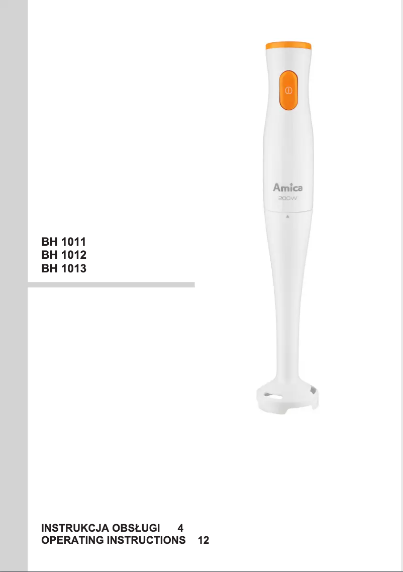 Page 1 de la notice Manuel utilisateur Amica BH 1011