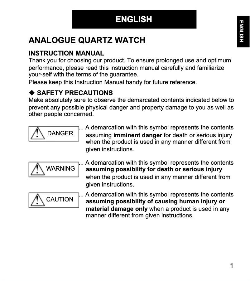 Page 1 de la notice Manuel utilisateur ORIENT Contemporary RF-QD0004B