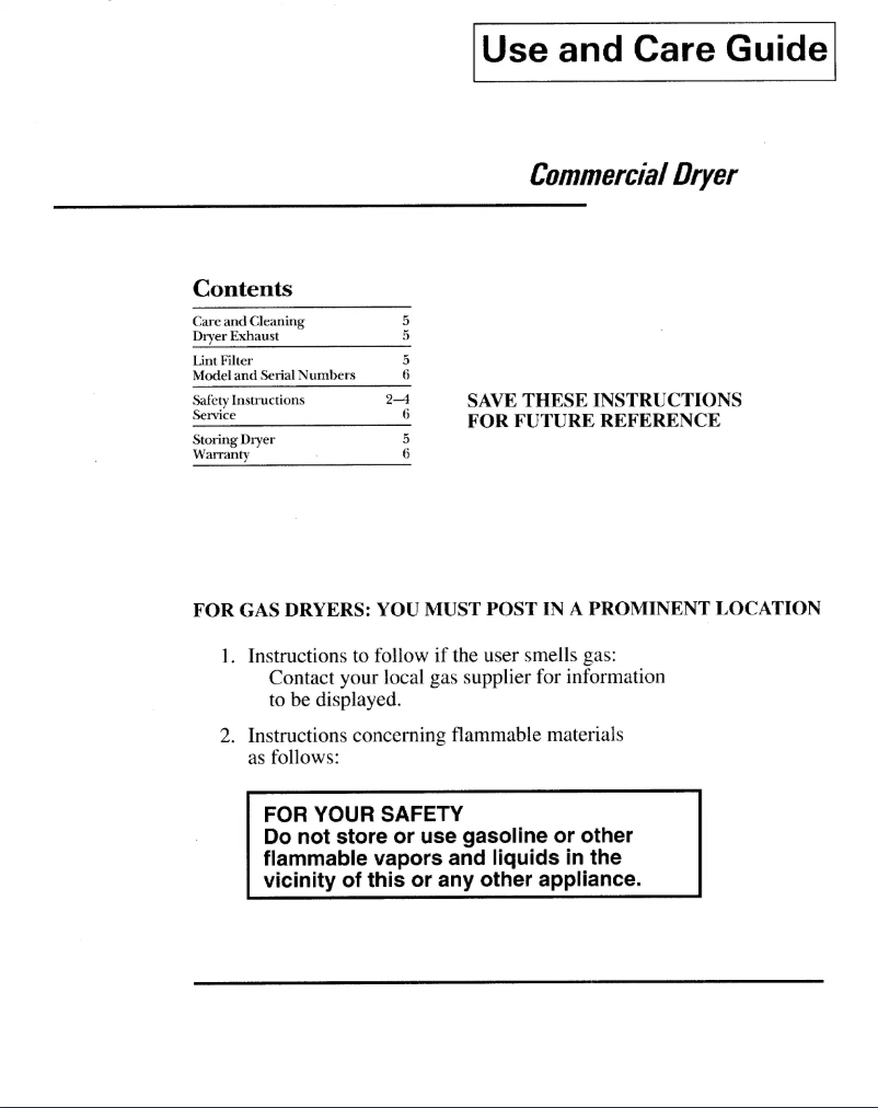 Page n°1 - Manuel d'utilisation et d'entretien GE DDC4400SWH