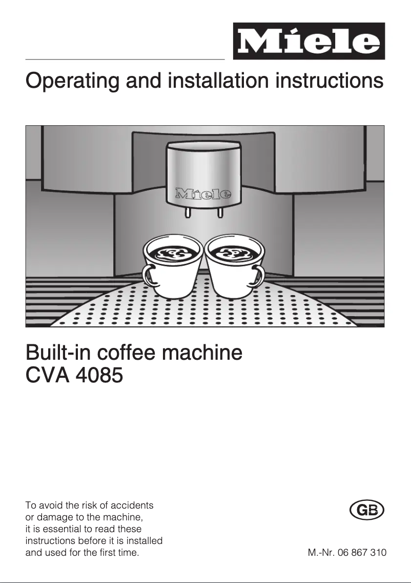 Image de la première page du manuel de l'appareil CVA 4085