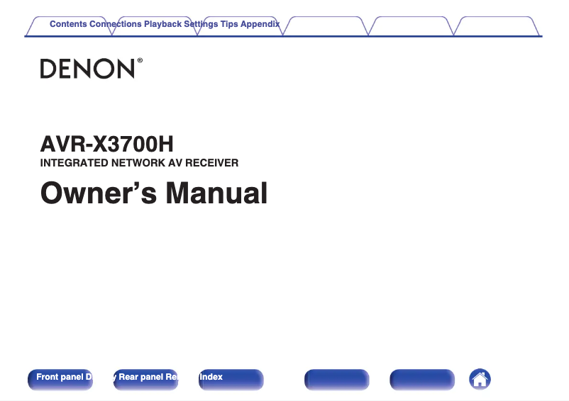 Imagen de la primera página del manual del dispositivo AVR-X3700H