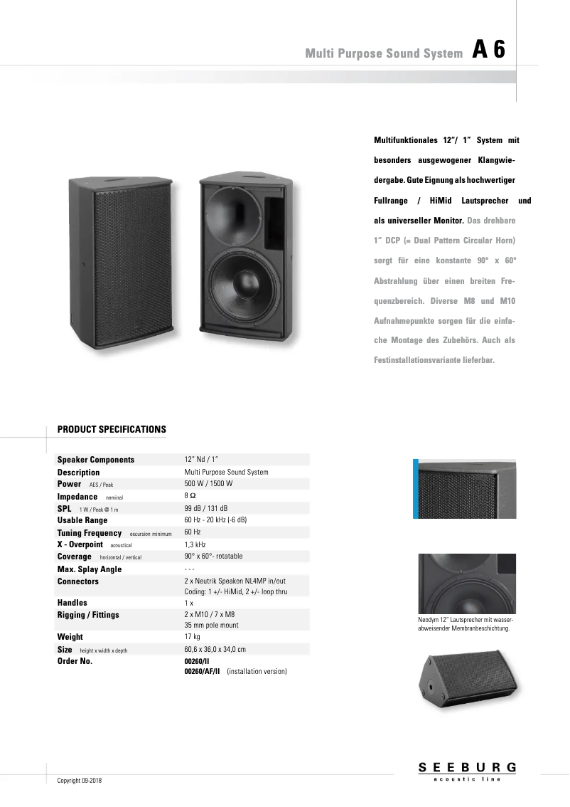 Image de la première page du manuel de l'appareil A6