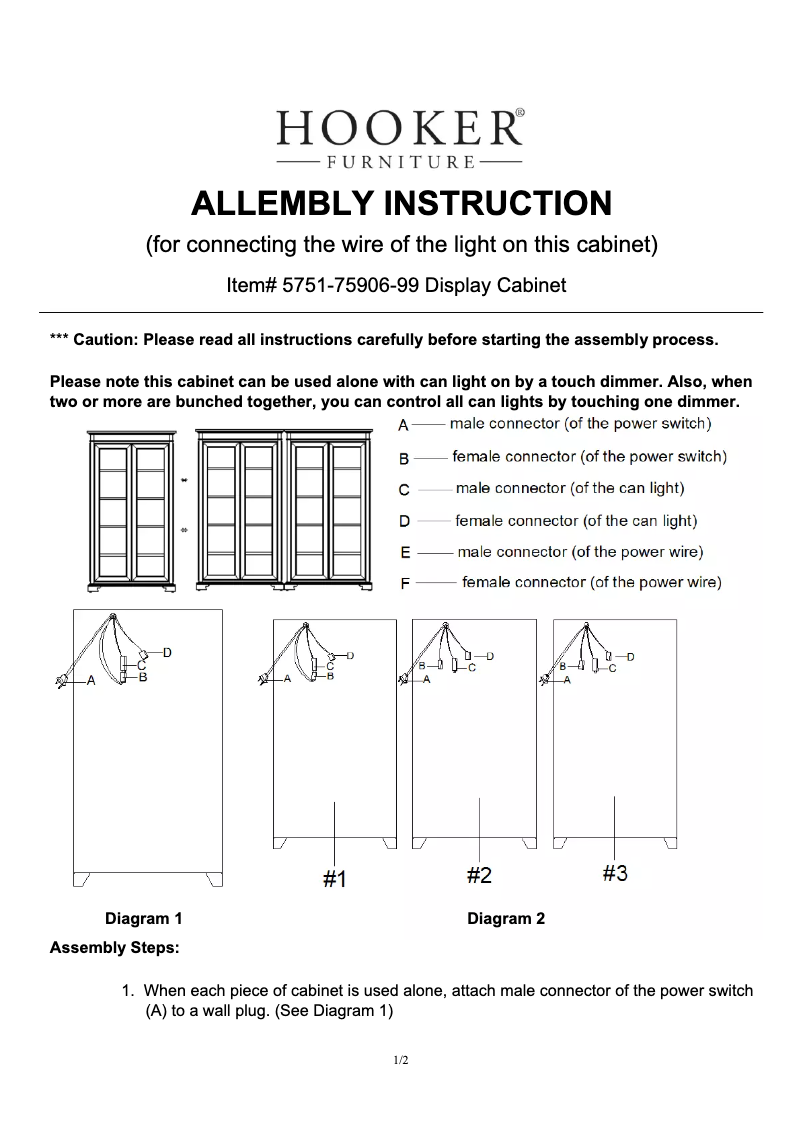 Page 1 de la notice Manuel utilisateur Hooker 5751-75906-99