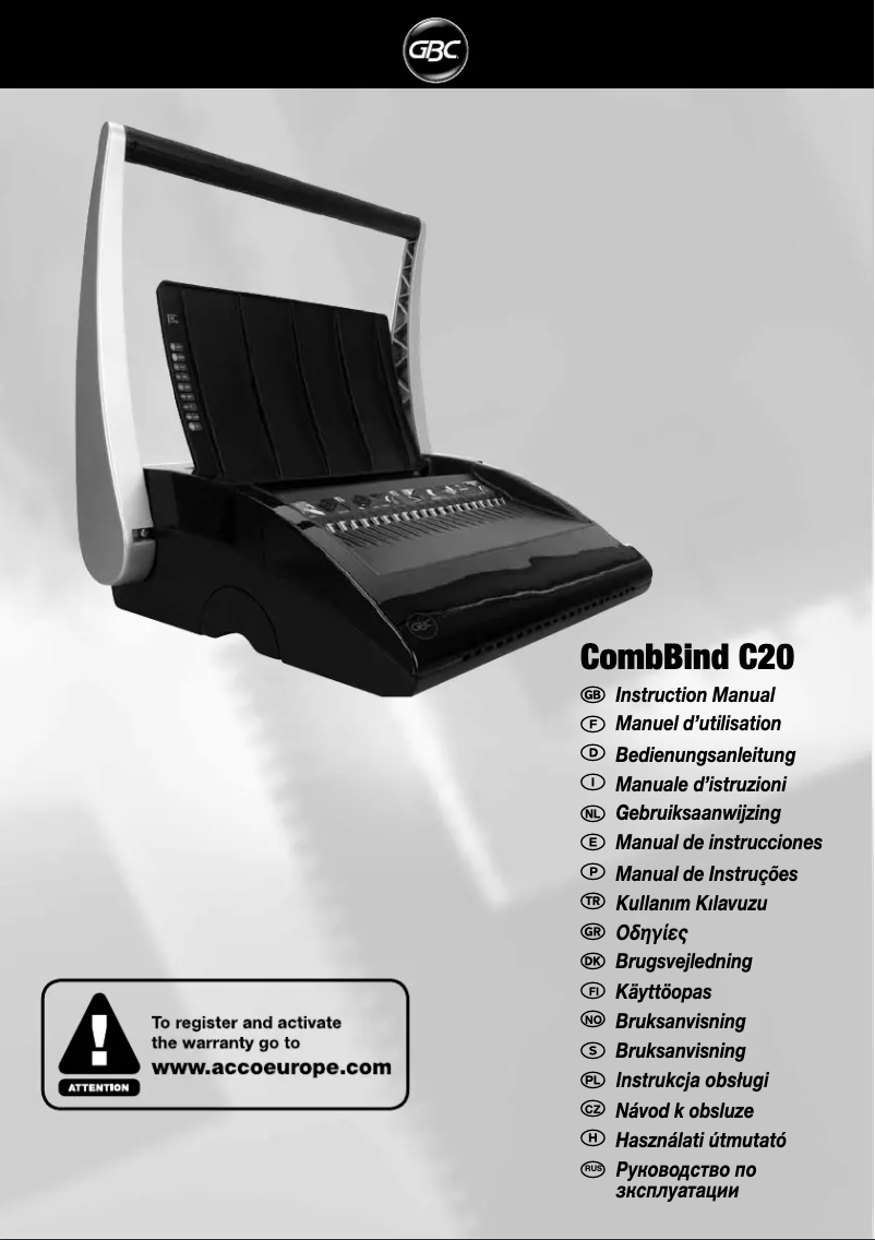 Page n°1 - Manuel utilisateur GBC 4400311