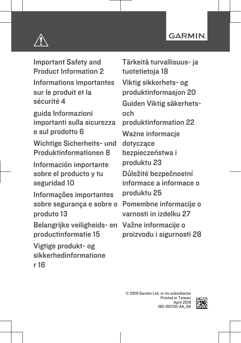 Page 1 de la notice Manuel utilisateur Garmin Xero S1