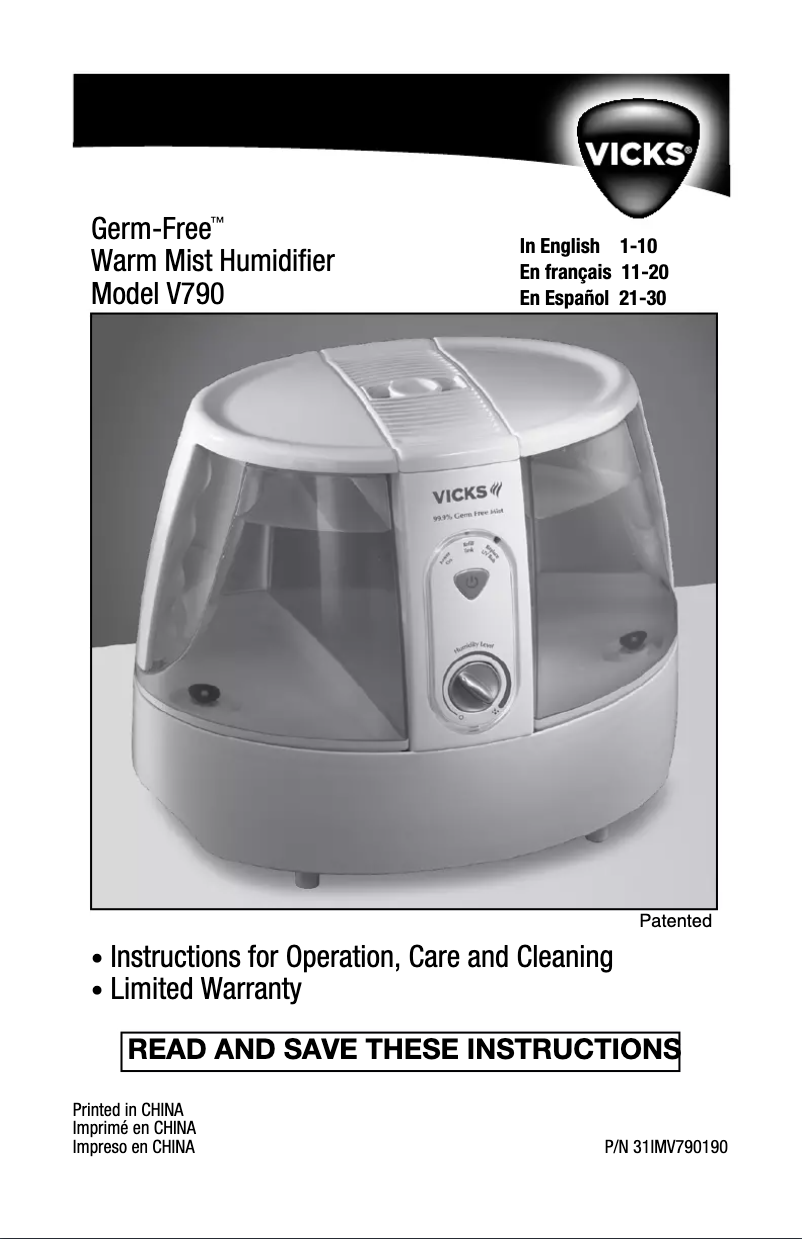 Page 1 de la notice Manuel utilisateur Kaz V790-N