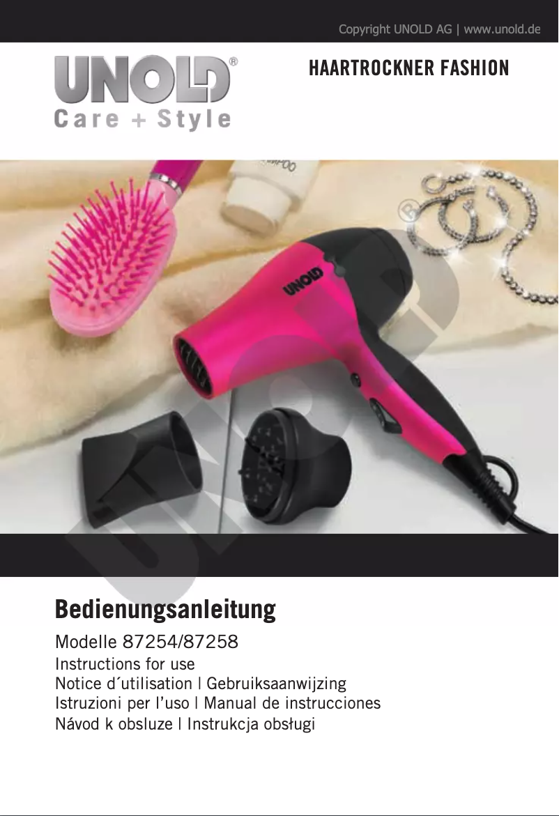 Page 1 de la notice Manuel utilisateur Unold 87258