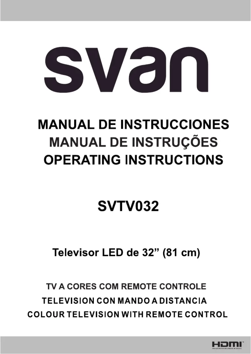 Page 1 de la notice Manuel utilisateur SVAN SVTV032
