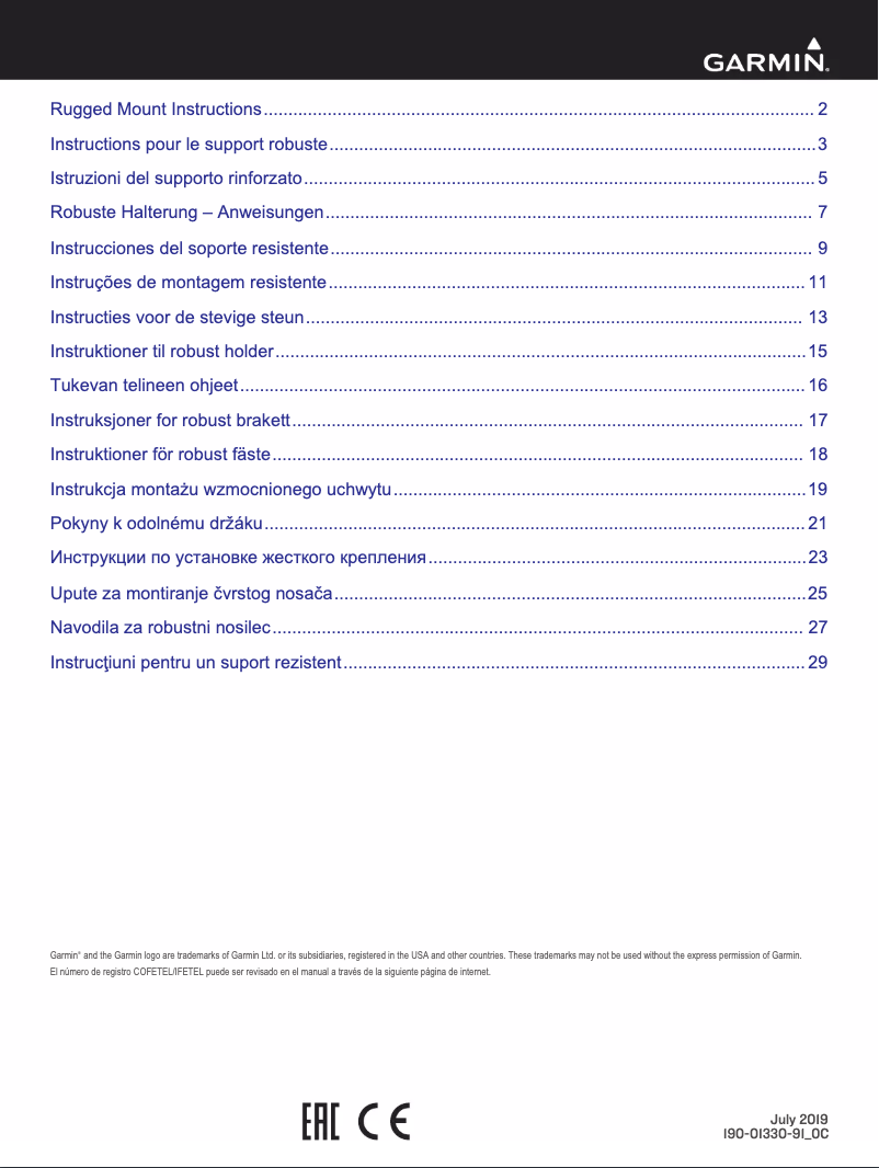Página 1 del manual Guía de instalación Garmin Montana 610t Camo