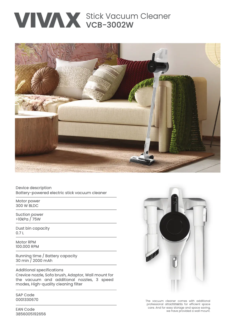 First page image of the manual for VCB-3002W