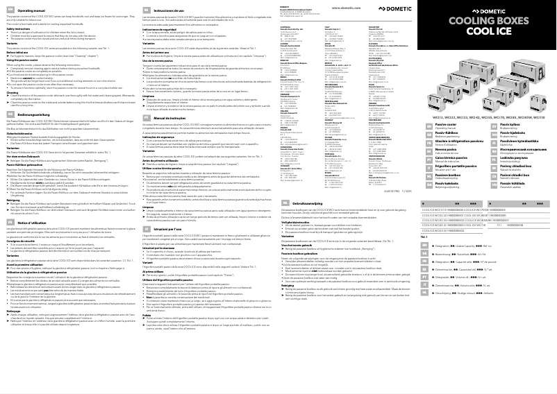 Image de la première page du manuel de l'appareil WCI 110